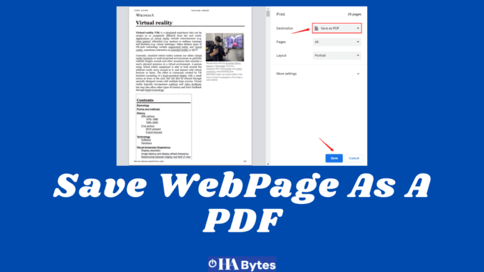 Save WebPage As A PDF (1)